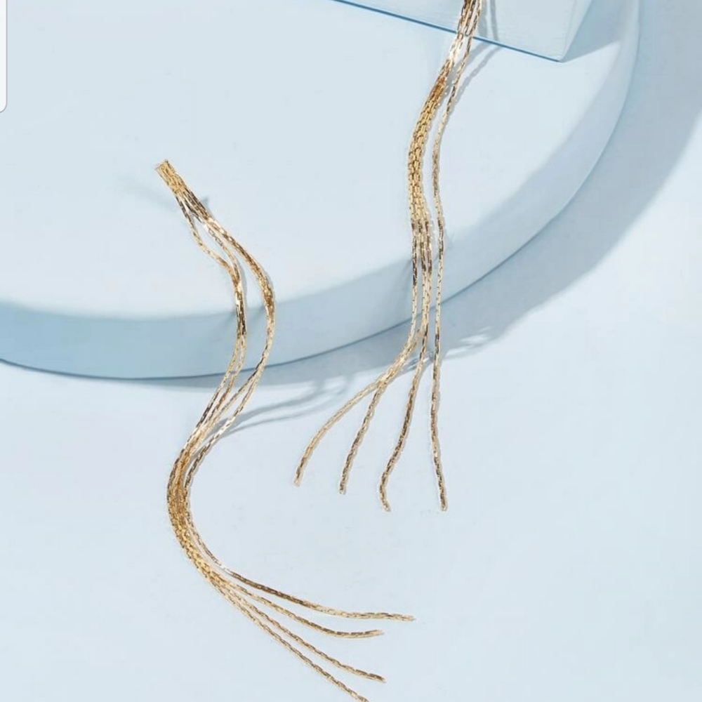 *Imani* Chain Tassle Earrings - Picture 2 of 4